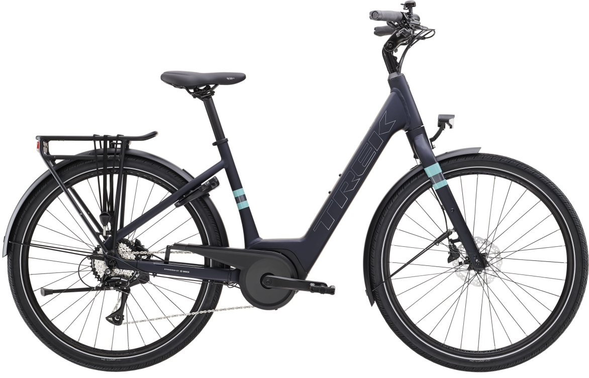 Trek 2026 Verve+ 1 Lowstep 400Wh Electric Bike L MATTE DEEP DARK BLUE - Cycles UK