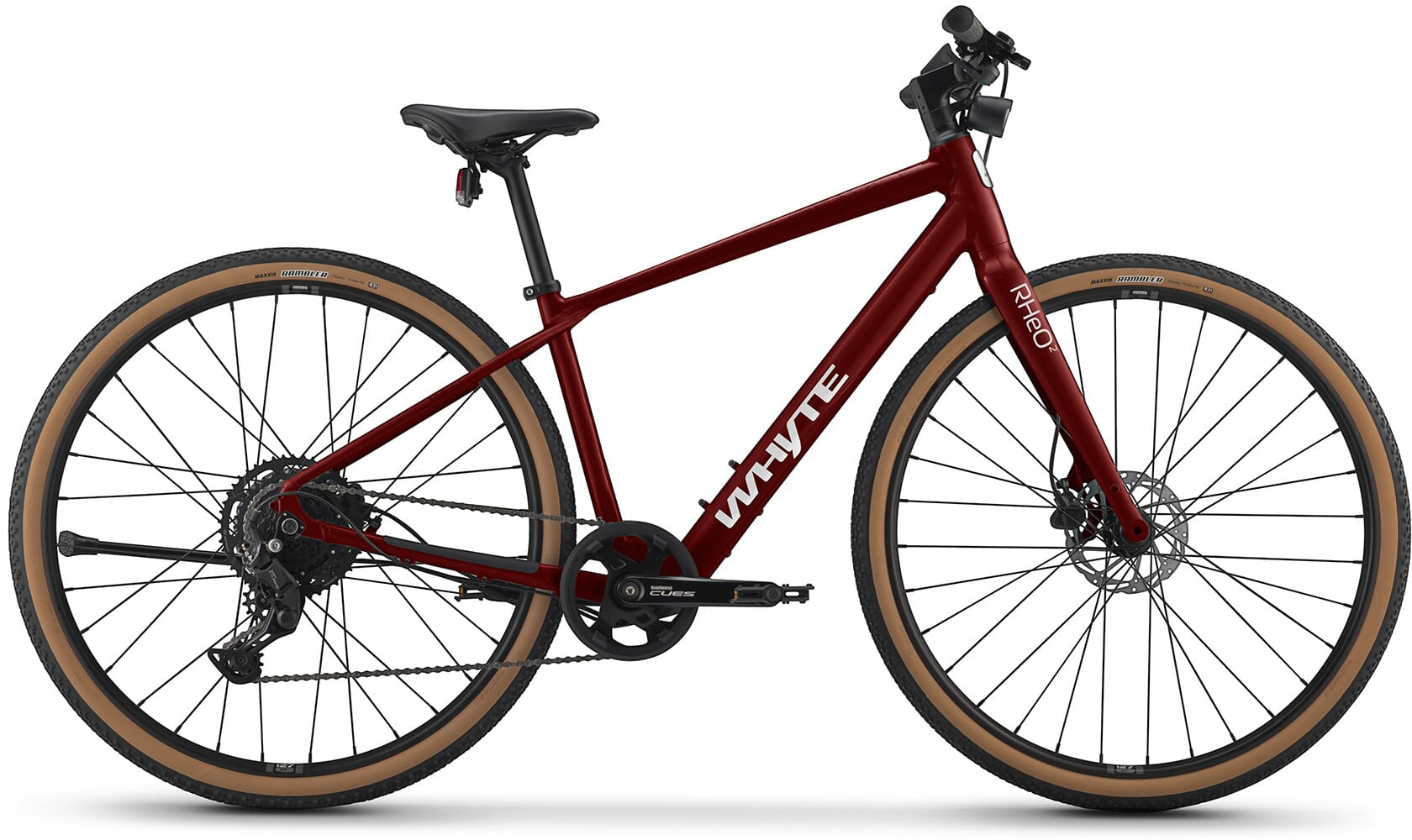 Whyte 2026 RHeO 2 Electric Hybrid Bike Extra Large Metallic deep cherry with nardo grey - Cycles UK